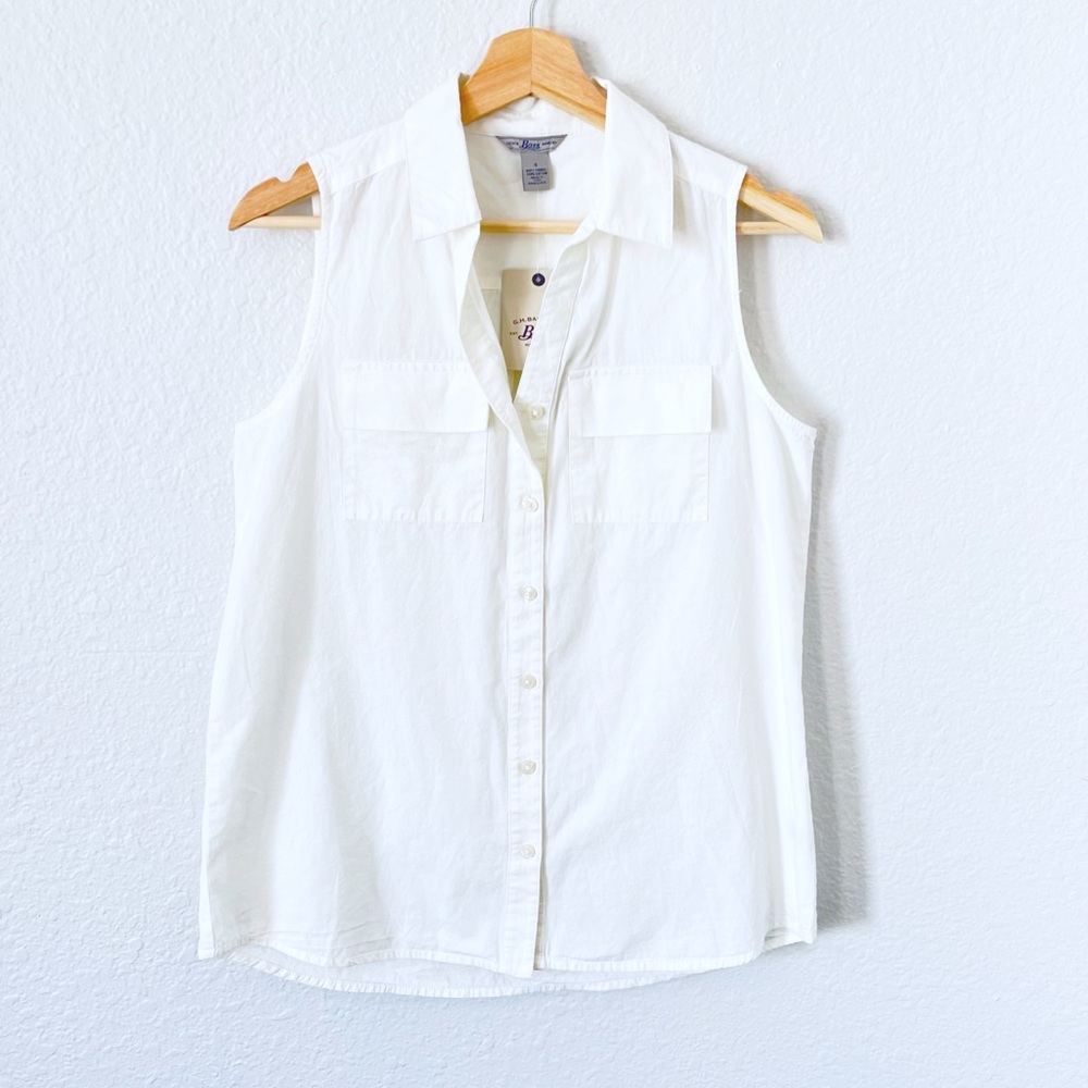 ✨Bass Sleeveless Button Down Top